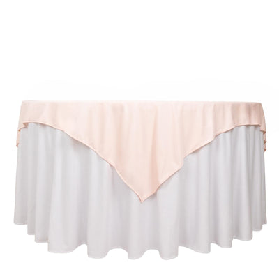 Scuba 70"x70" Table Overlay Square Tablecloth Blush - Wrinkle Free & Stain Resistant Table Cover