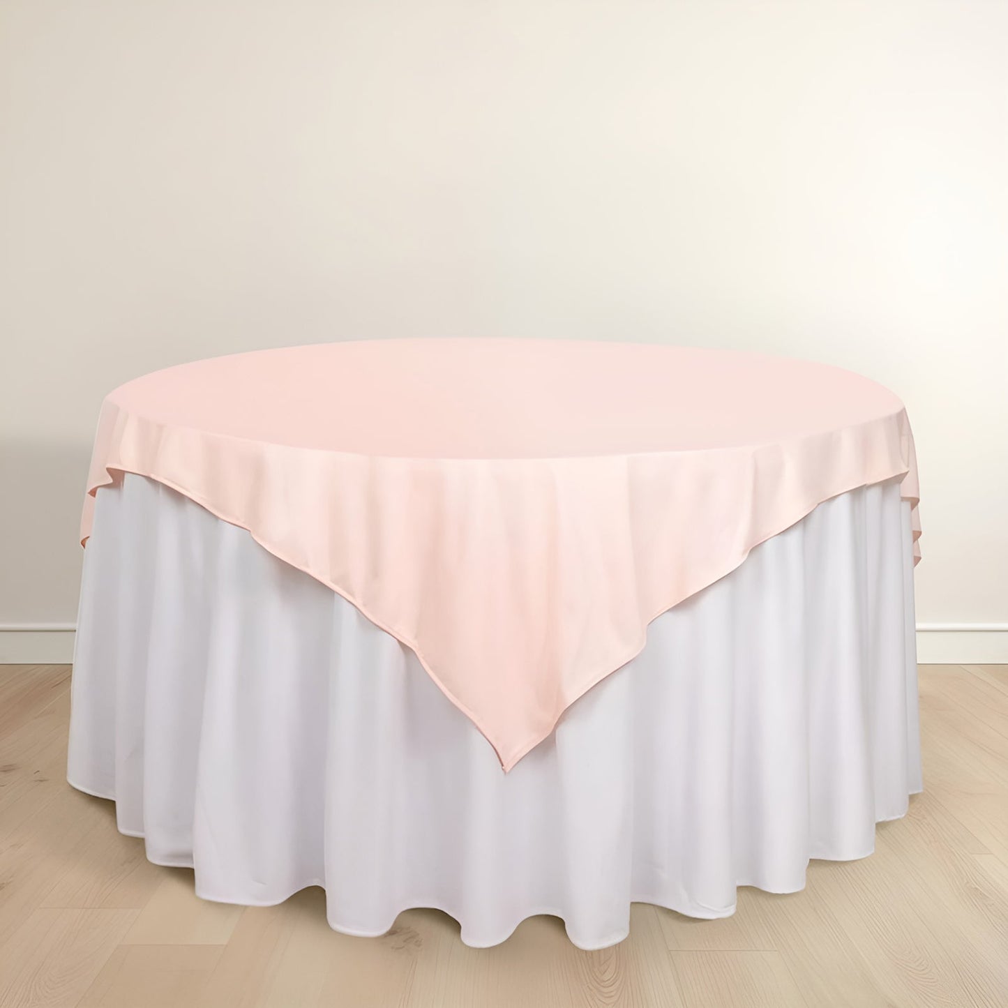 Scuba 70"x70" Table Overlay Square Tablecloth Blush - Wrinkle Free & Stain Resistant Table Cover