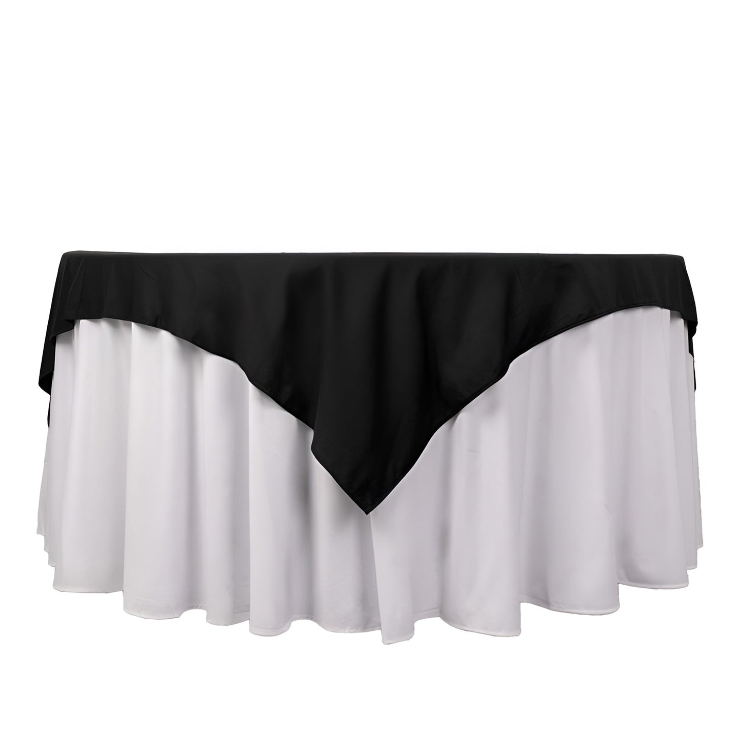 Scuba 70"x70" Table Overlay Square Tablecloth Black - Wrinkle Free & Stain Resistant Table Cover