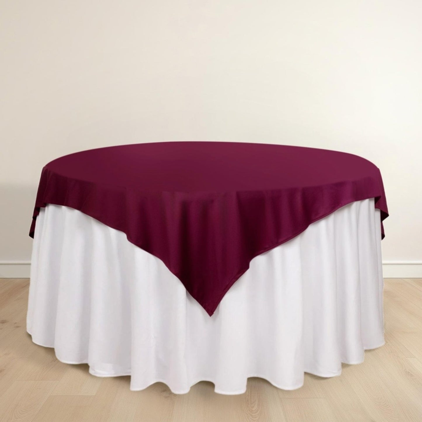 Scuba 70"x70" Table Overlay Square Tablecloth Burgundy - Wrinkle Free & Stain Resistant Table Cover