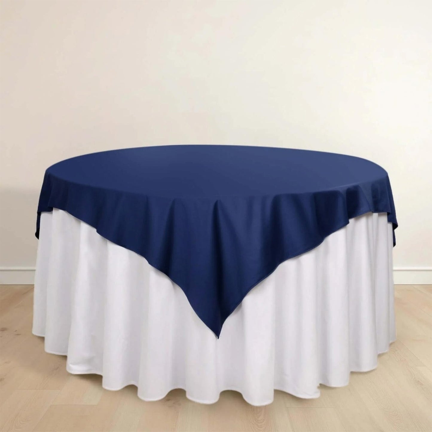 Scuba 70"x70" Table Overlay Square Tablecloth Navy Blue - Wrinkle Free & Stain Resistant Table Cover
