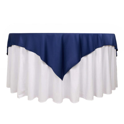 Scuba 70"x70" Table Overlay Square Tablecloth Navy Blue - Wrinkle Free & Stain Resistant Table Cover
