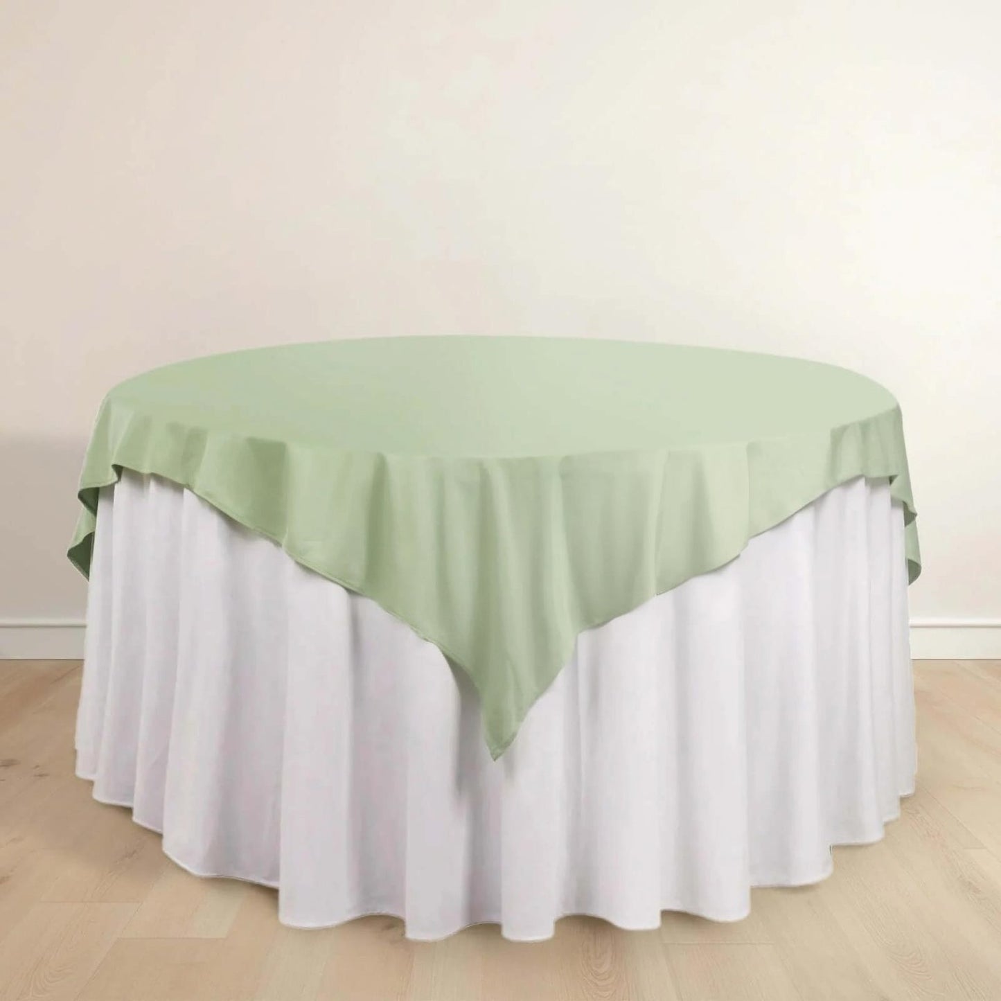 Scuba 70"x70" Table Overlay Square Tablecloth Sage Green - Wrinkle Free & Stain Resistant Table Cover