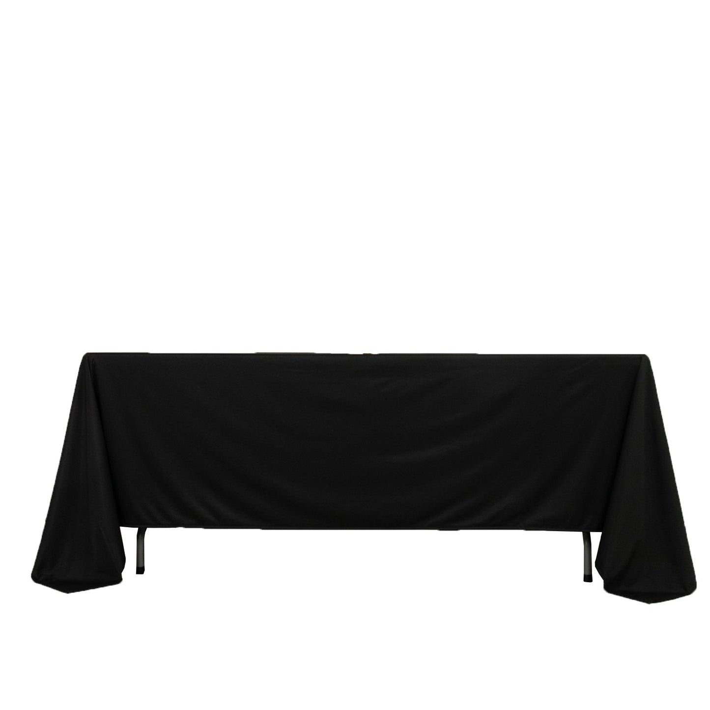 Scuba Rectangular 72"x120" Tablecloth Black - Wrinkle Free & Stain Resistant Table Cover