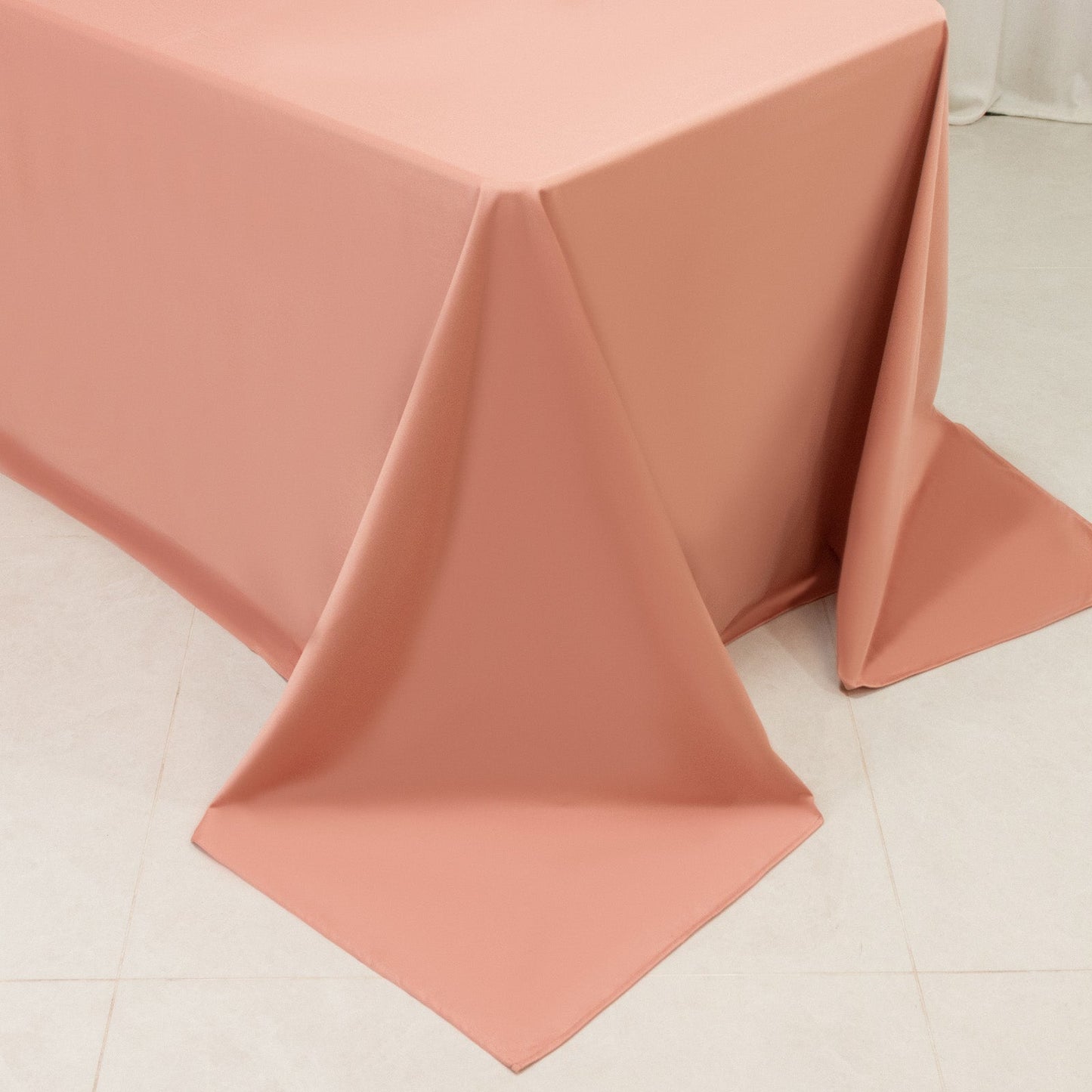 Scuba Rectangular 90"x132" Tablecloth Dusty Rose - Wrinkle Free, Stain Resistant & Seamless Table Cover