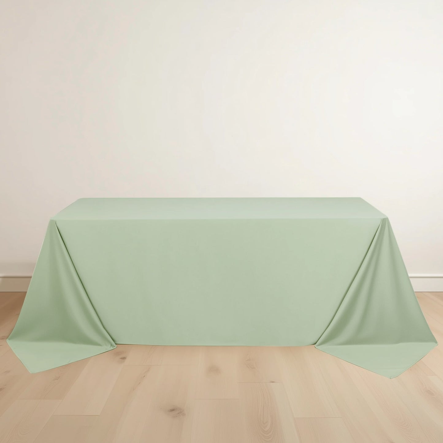 Scuba Rectangular 90"x132" Tablecloth Sage Green - Wrinkle Free, Stain Resistant & Seamless Table Cover