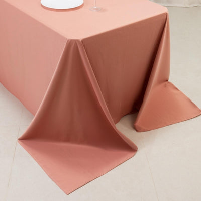 Scuba Rectangular 90"x156" Tablecloth Dusty Rose - Wrinkle Free, Stain Resistant & Seamless Table Cover