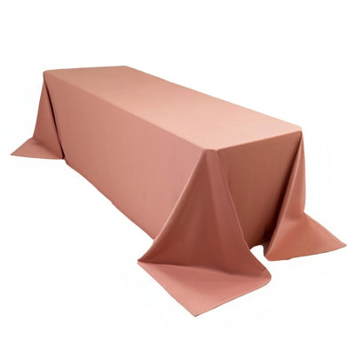Scuba Rectangular 90"x156" Tablecloth Dusty Rose - Wrinkle Free, Stain Resistant & Seamless Table Cover