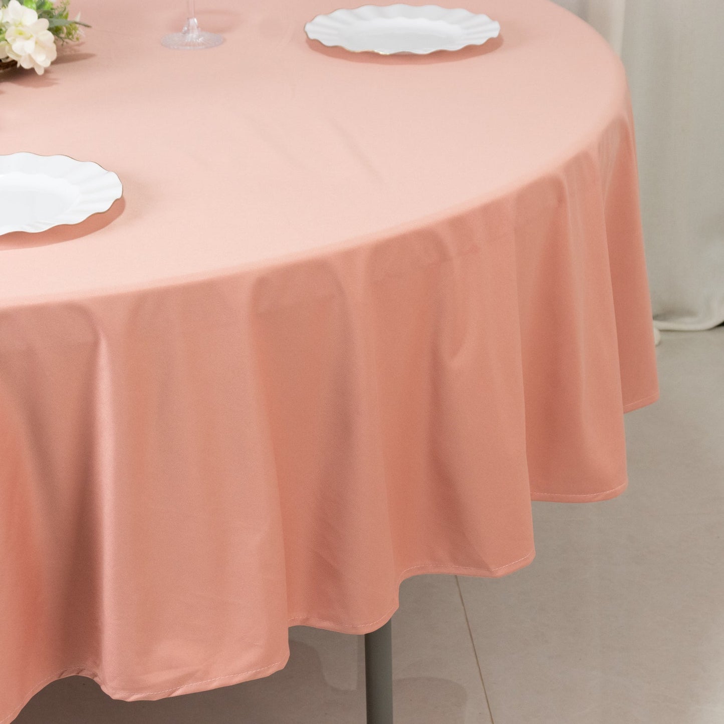 Scuba Round 90" Tablecloth Dusty Rose - Wrinkle Free & Stain Resistant Table Cover