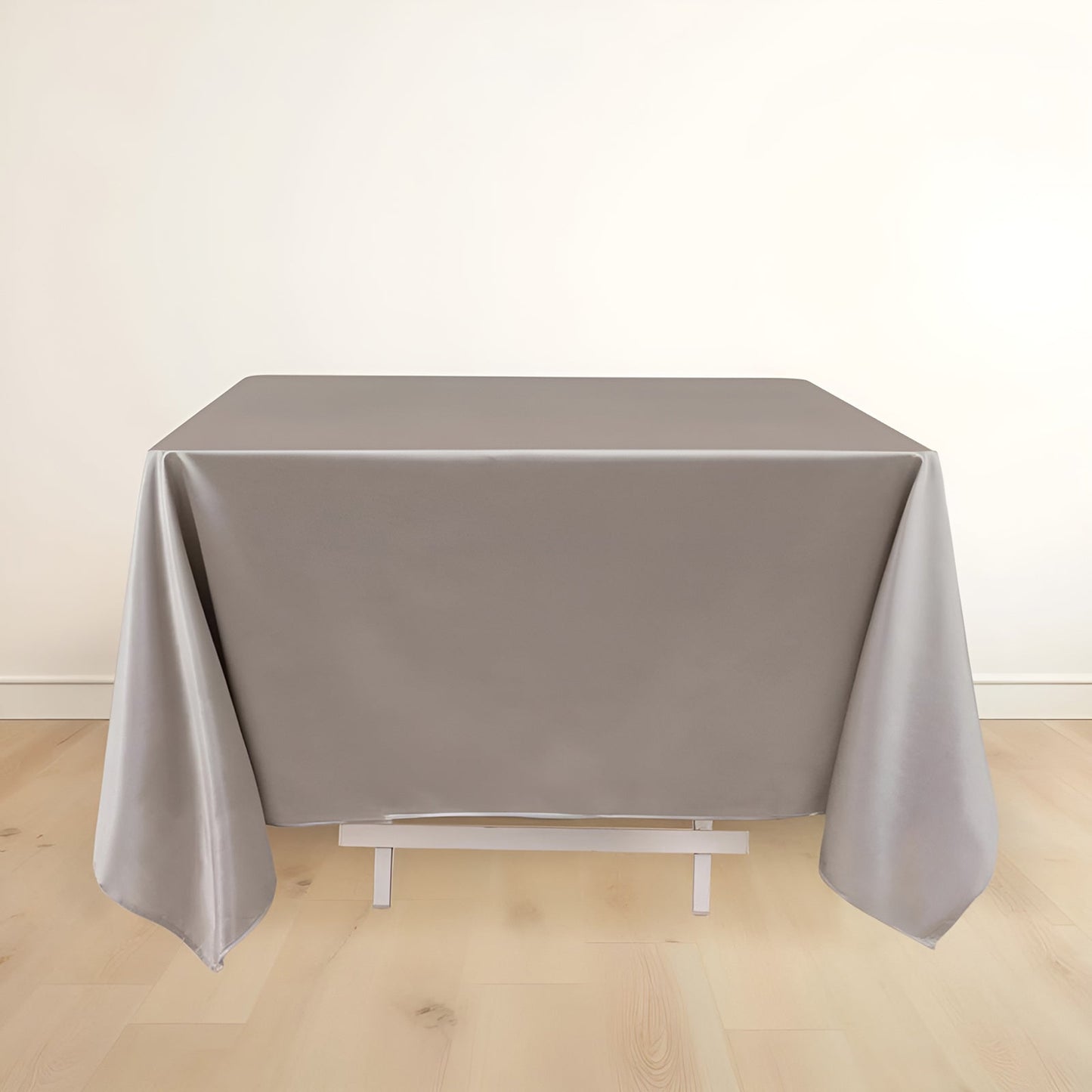 Scuba Square 70"x70" Tablecloth Shimmer Silver - Wrinkle Free & Stain Resistant Table Cover