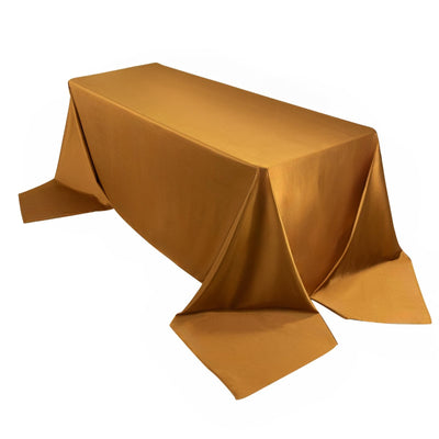 Scuba Rectangular 90"x156" Tablecloth Shimmering Gold - Wrinkle Free & Stain Resistant Seamless Table Cover for Weddings and Parties
