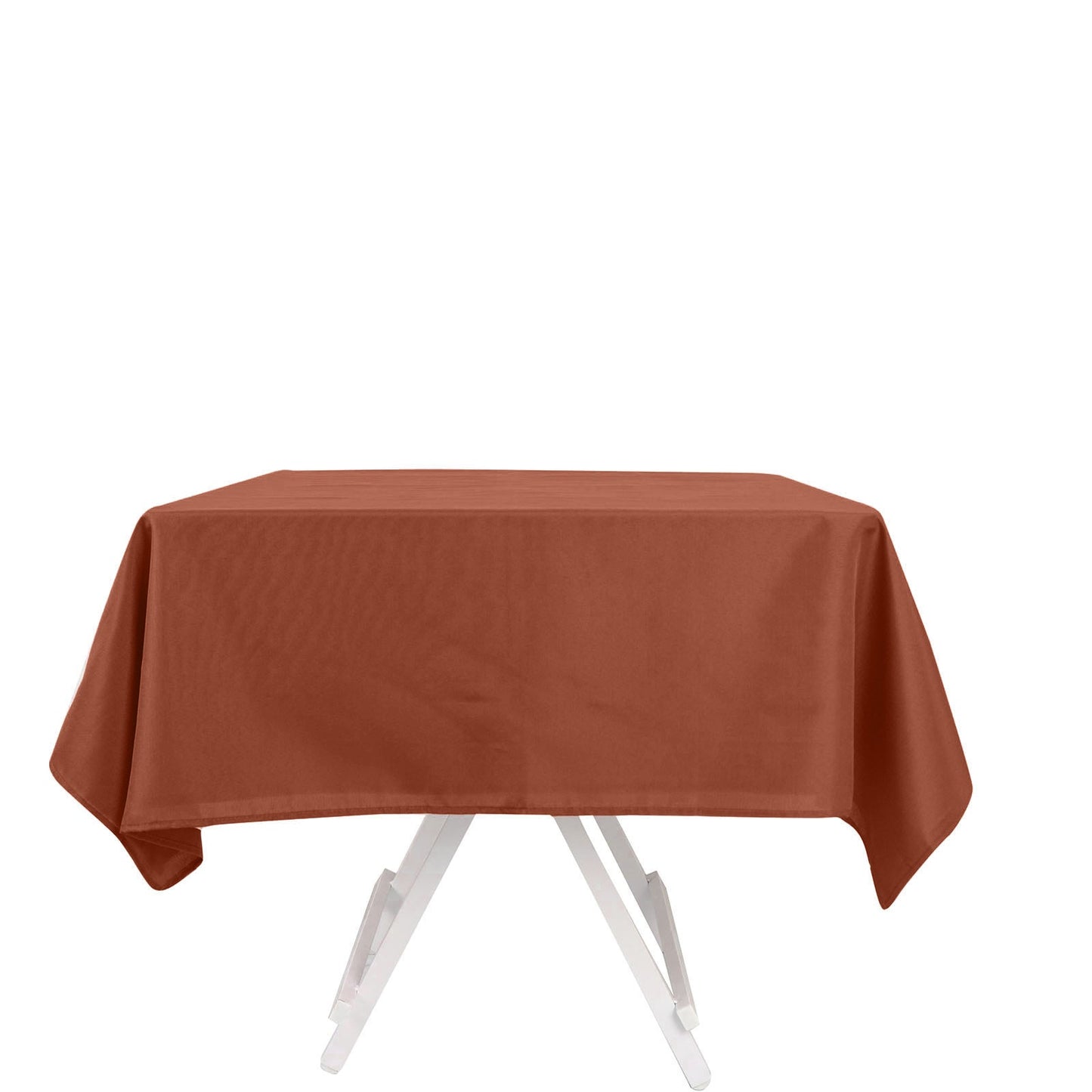 Polyester Square 54"x54" Tablecloth Terracotta (Rust) - Wrinkle-Resistant & Durable Table Cover