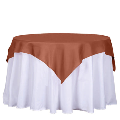 Polyester 54"x54" Table Overlay Square Tablecloth Terracotta (Rust) - Wrinkle-Resistant & Durable Table Cover