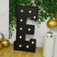 Giant LED Marquee Light Up Letter "E", Black 4ft Pre-Cut Foam Board with 10 Warm White Battery Operated LEDs, Glue Gun and Sticks
