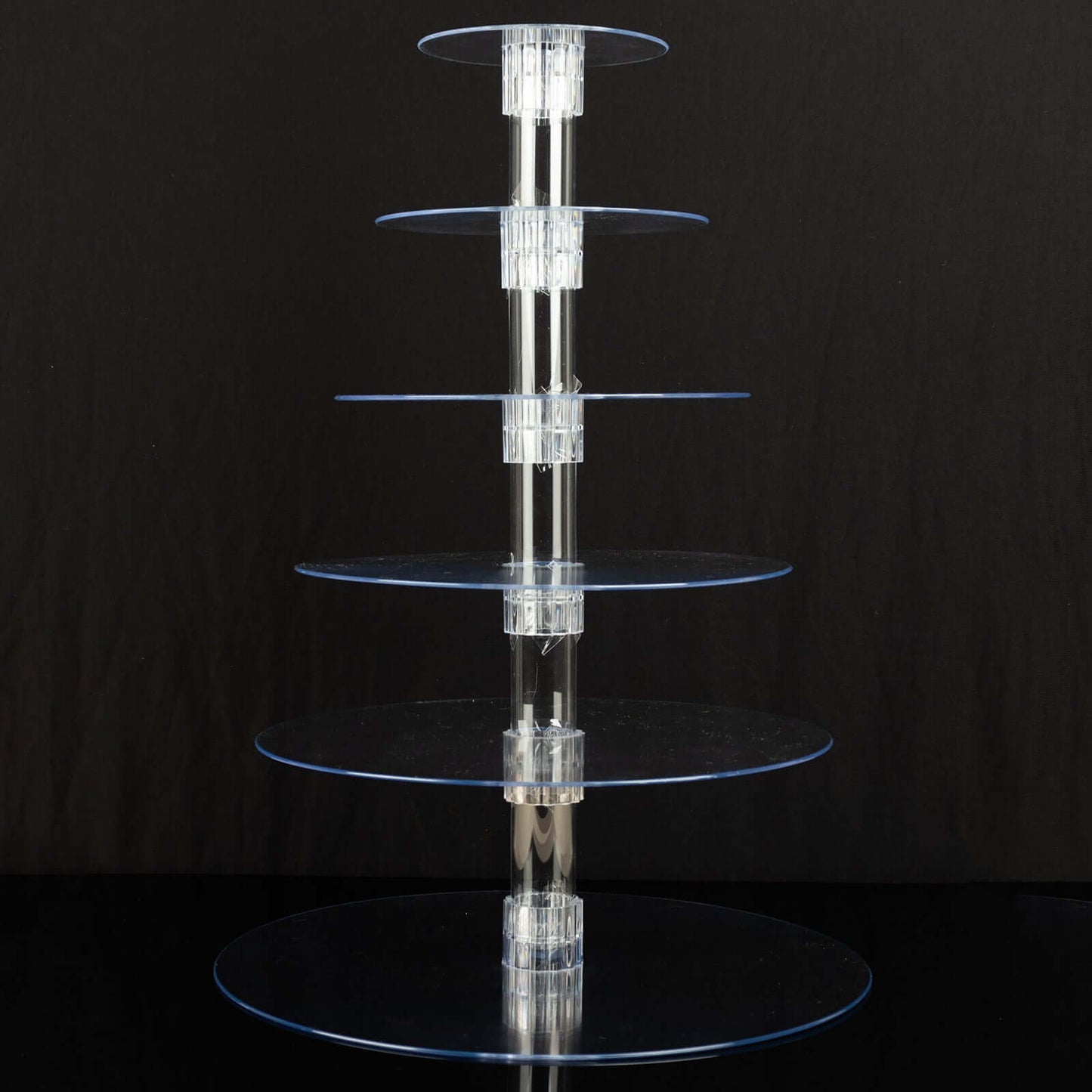 6-Tier Acrylic Round Cupcake Stand Clear for Special Events & Catering Displays 22"