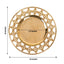 6-Pack Acrylic Round Charger Plates 13" in Metallic Gold with Hollow Semi Circle Rim, Plastic Decorative Charger Tableware