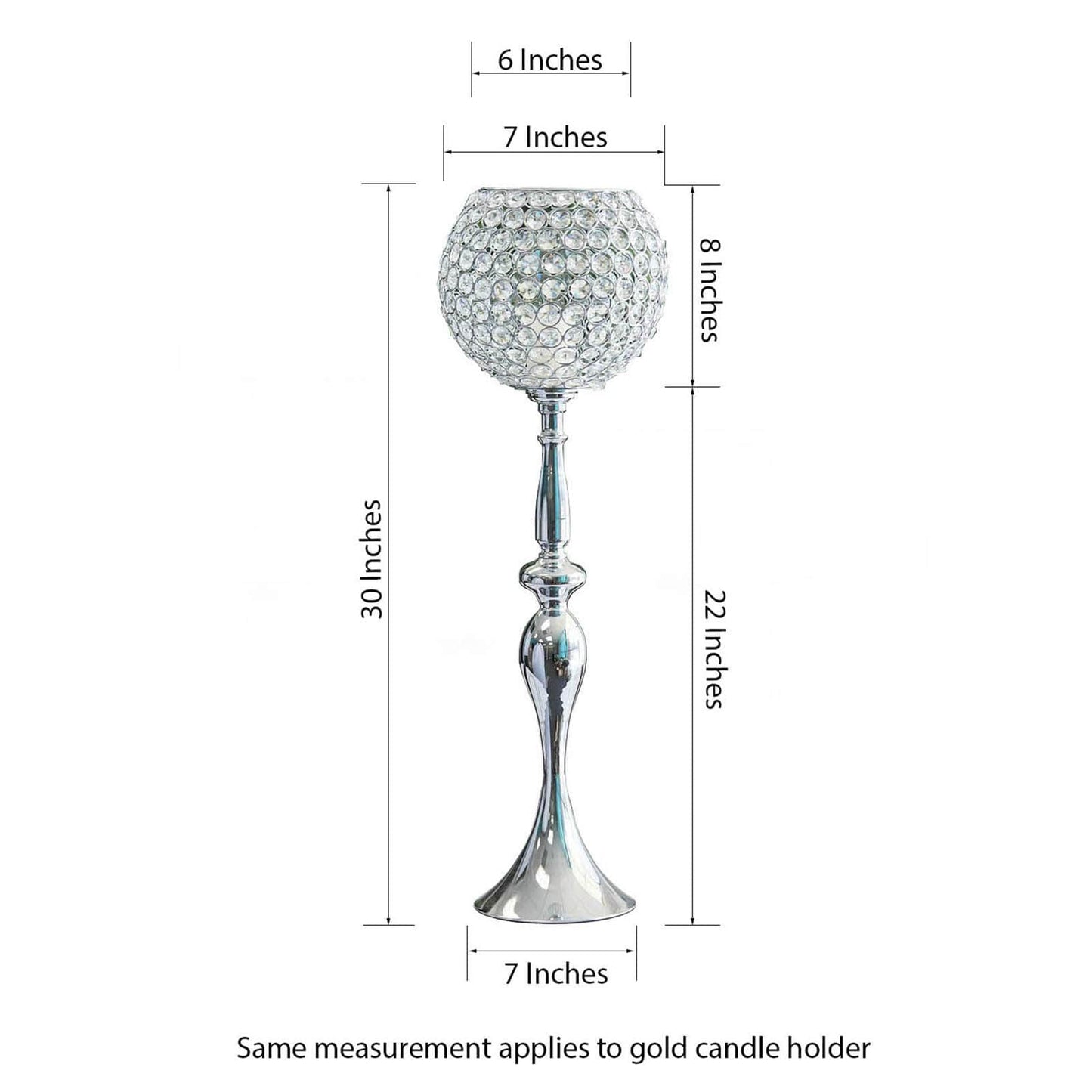 Acrylic Crystal Beaded Goblet Candle Holder Gold - Exquisite Flower Ball Centerpiece Stand for High - End Event Styling 30" - Linen Luxes
