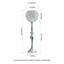 Acrylic Crystal Beaded Goblet Candle Holder Silver - Exquisite Flower Ball Centerpiece Stand for High - End Event Styling 30" - Linen Luxes