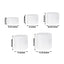 Set of 5 Acrylic Cake Stands Cylinder Design Round White - Display Risers for Events 8.5", 9", 10", 11", 12"
