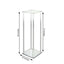 Acrylic Floor Vase Flower Stand with Square Mirror Base Clear - Decorative Wedding Column Centerpiece 32" - Linen Luxes