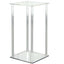 Acrylic Flower Vase Pillar Stand with Square Mirror Base Clear - Versatile Wedding Table Centerpiece 24" - Linen Luxes