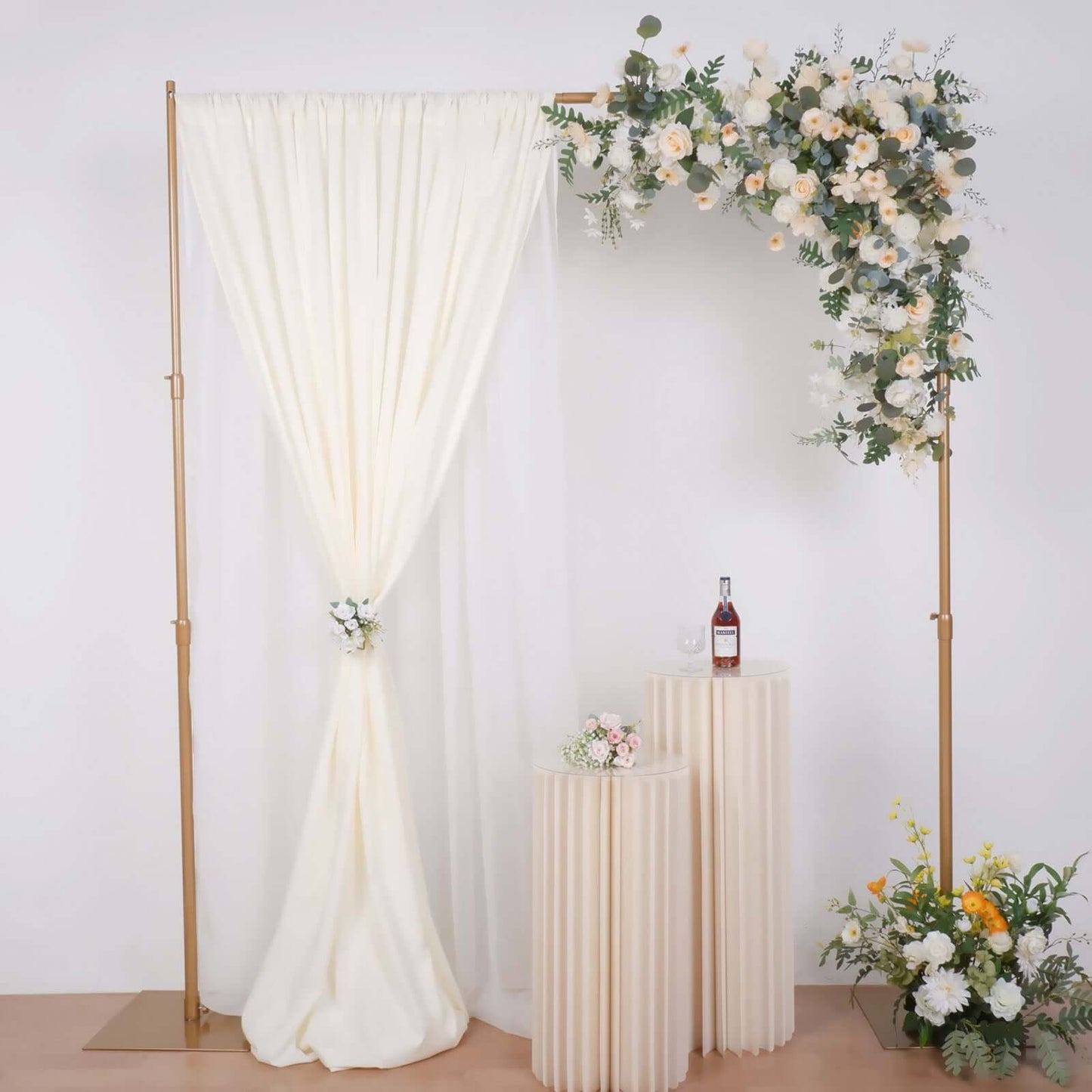 10ft Gold Metal DIY Adjustable Heavy Duty Backdrop Stand Kit, Steel Base