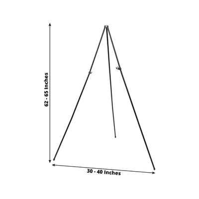 65" Heavy Duty Black Metal Easel Stand - Portable and Adjustable Tripod for Wedding Signs, Posters, and Art