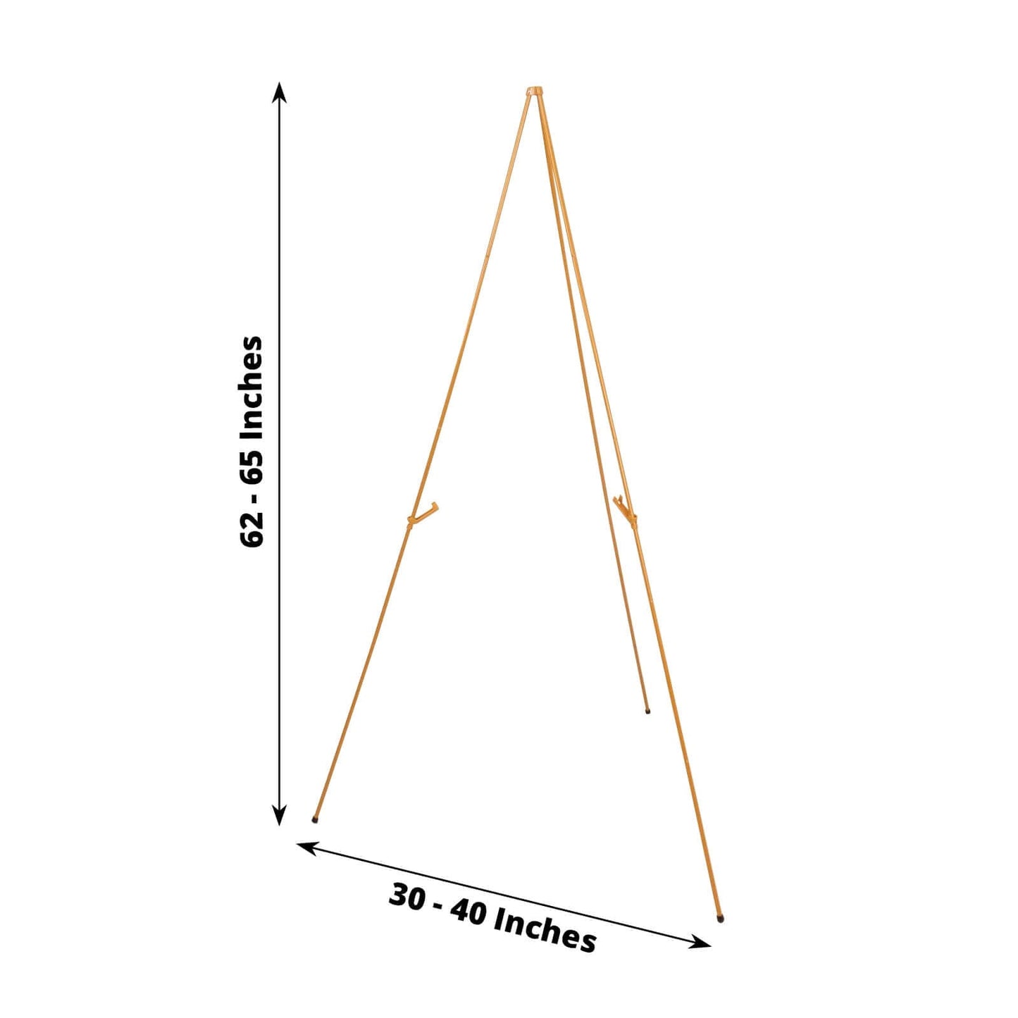 65" Gold Metal Sign Holder Easel Stand, Collapsible Tripod Stand