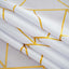 Polyester 60"x102" Rectangle Tablecloth White with Gold Foil Geometric Pattern - Wrinkle-Resistant and Durable Table Cover for Weddings & Events