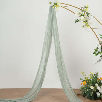 20ft Sage Green Gauze Cheesecloth Fabric Wedding Arch Drapery, Window Scarf Valance, Boho Decor Arbor Curtain Panel