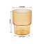 12-Pack Plastic Short Drinking Glasses Amber Gold Ribbed Pattern Stackable - Reusable Tumblers 7oz