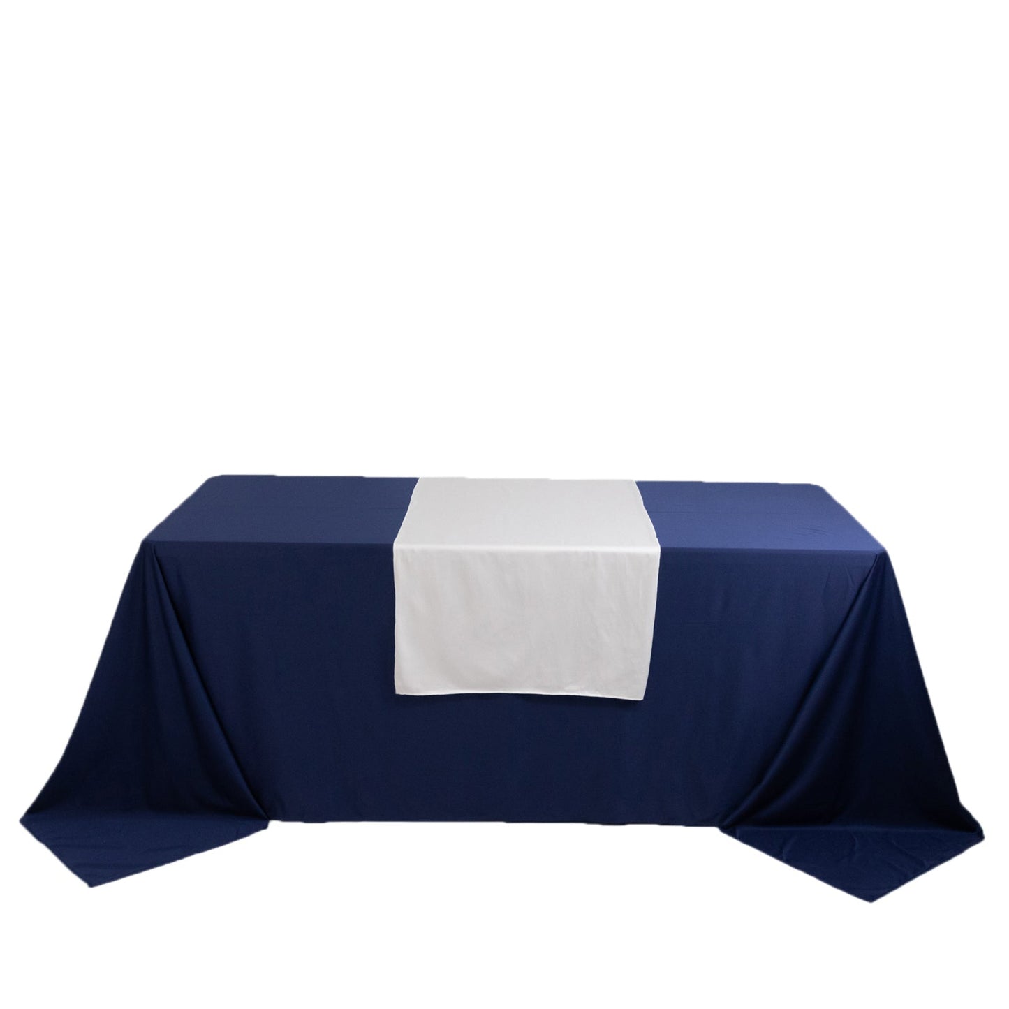 Scuba Polyester 24"x72" Wide Table Runner White - Wrinkle-Free Trade Show & Event Table Linen