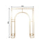 8ft Heavy Duty Gold Metal Rectangular Wedding Arch in Arc de Triomphe Style, 3D Floral Balloon Frame Backdrop Stand