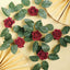 24 Roses 2" Red Artificial Foam Flowers With Stem Wire and Leaves
