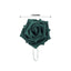 24 Roses 2" Hunter Emerald Green Artificial Foam Flowers With Stem Wire and Leaves