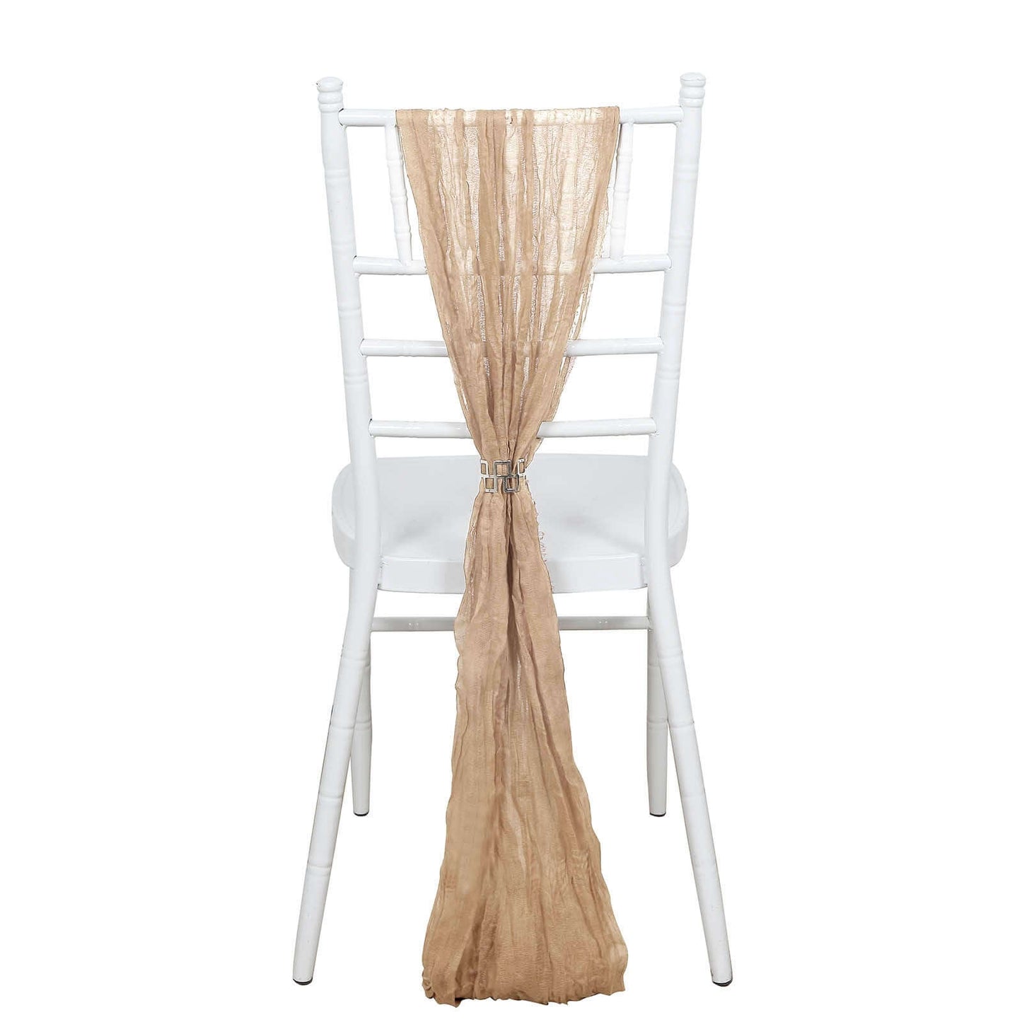 5 Pack Cheesecloth Gauze 16"x88" Chair Sashes Beige - Boho Chair Decorations