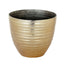 12" Metallic Gold Textured Finish Large Indoor Flower Plant Pot, Decorative Indoor Outdoor Planter