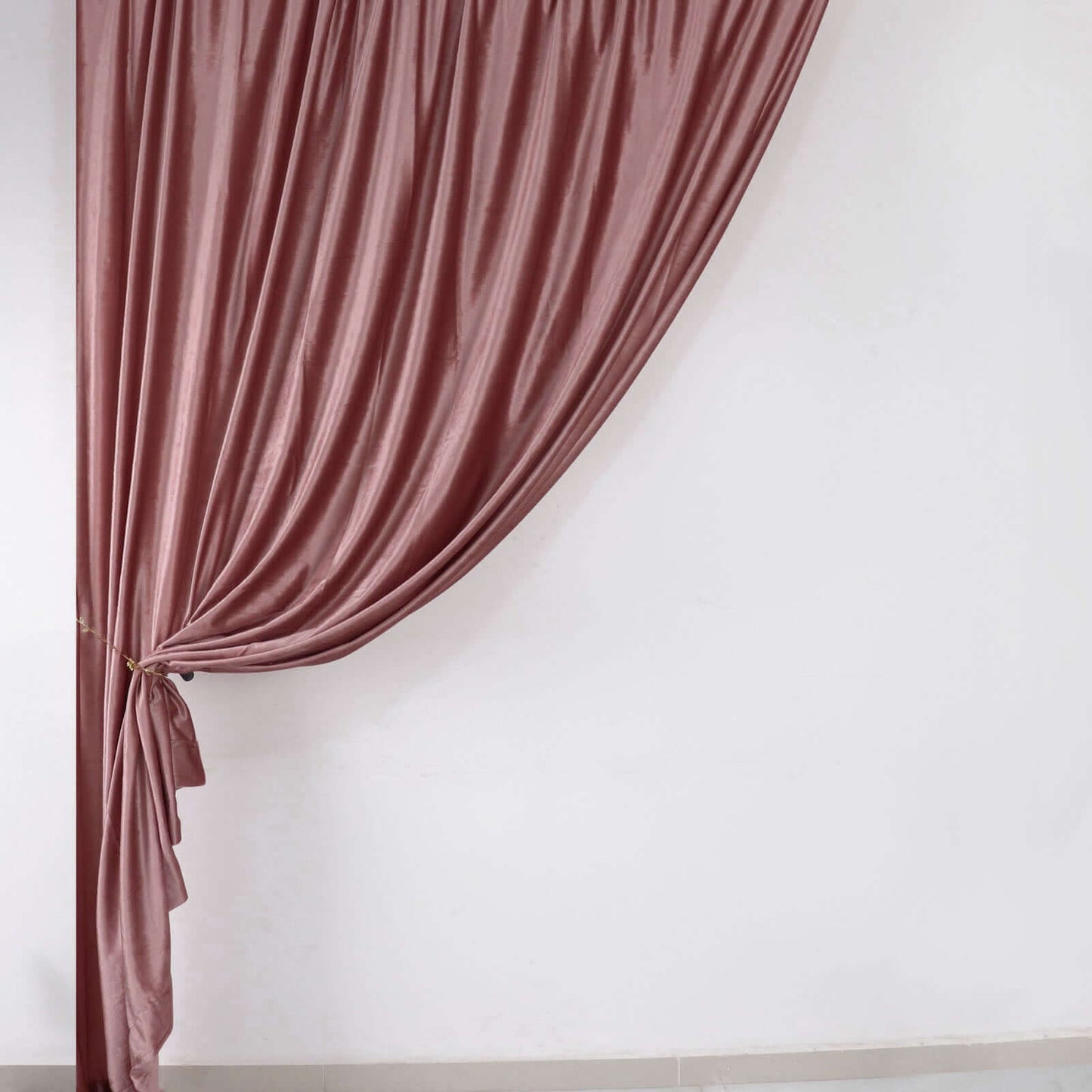 Dusty Rose Crushed Velvet Backdrop Curtain â€“ 8ft x 8ft Event Drape with Rod Pocket, Privacy Panel for Photo Booths & Events