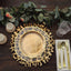 6-Pack Acrylic Round Charger Plates 13" in Gold with Molten Branch Design, Plastic Hollow Lace Decorative Dinner Party Charger Tableware