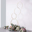 5ft 4-Tiered Gold Hoop Pillar Flower Stand, Metal Wedding Arch Table Centerpiece - Hoop Wreath