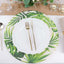 4-Pack Table Placemats Tropical Leaf Design Green Cotton Round - Woven Indoor/Outdoor Dining Mats 15"