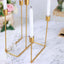 Taper Candle Holder Gold Metal 5-Arm Geometric Candelabra Design - Decorative Piece for Banquets and Celebrations 12"