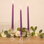 12-Pack Taper Candles Spiral Long Burn Wick Design Purple - Premium Unscented Wax Dinner Candle Sticks 11"