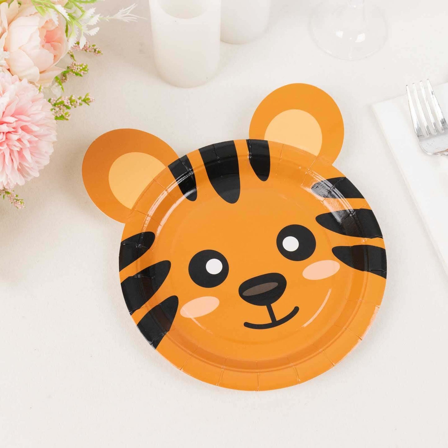 Set of 25 Paper 7" Round Plates Assorted Animal Print - Appetizer Dessert Party Plates for Themed Events