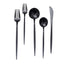 50-Pack Plastic Utensil Set Black - Premium Disposable Heavy Duty Sleek Flatware for Events