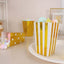 36 Pack 5" White Gold Design Mini Paper Popcorn Boxes, Candy Favor Disposable Bags - Stripe, Polka Dot, Solid Style