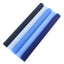 5-Pack Taper Candles Ribbed Wick Ribbon Wax Design Assorted Blue - Premium Unscented Dinner Candles 9"