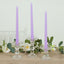 12-Pack Taper Candles Spiral Long Burn Wick Design Lavender Lilac - Premium Unscented Wax Dinner Candle Sticks 11"