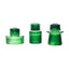 Set of 6 Glass Taper Candle Holders Ribbed Crystal Design Hunter Emerald Green - Reversible Mini Votive Tealight Stands 3"