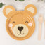 25-Pack Paper 7" Round Plates Brown Teddy Bear Print - Disposable 300GSM Cute Bear Themed Appetizer Dessert Party Plates for Baby Shower Birthday Event Decoration